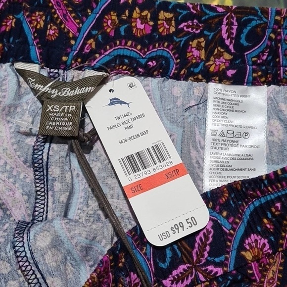 Tommy Bahama Paisley‎ Daze Tapered Pants Size XS New - Picture 4 of 5